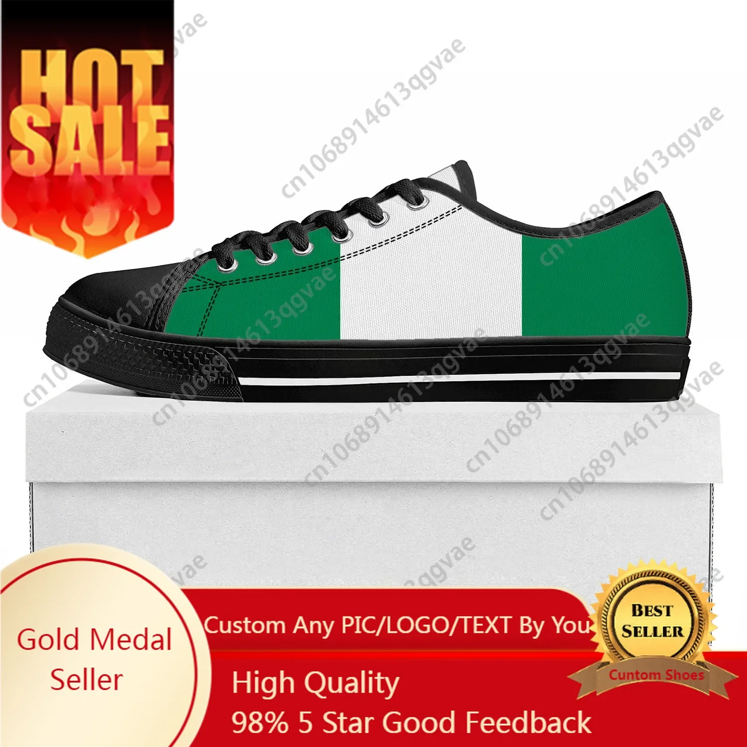 

Nigerian Flag Low Top High Quality Sneakers Mens Womens Teenager Canvas Sneaker Nigeria Prode Casual Couple Shoes Custom Shoe