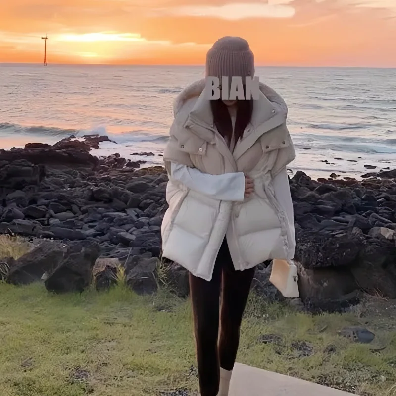 

Women's models Autumn Winter Tops Jacket Down jacket Duck Down vest Hooded Thickened Personalized Comfortable Leisure Designed