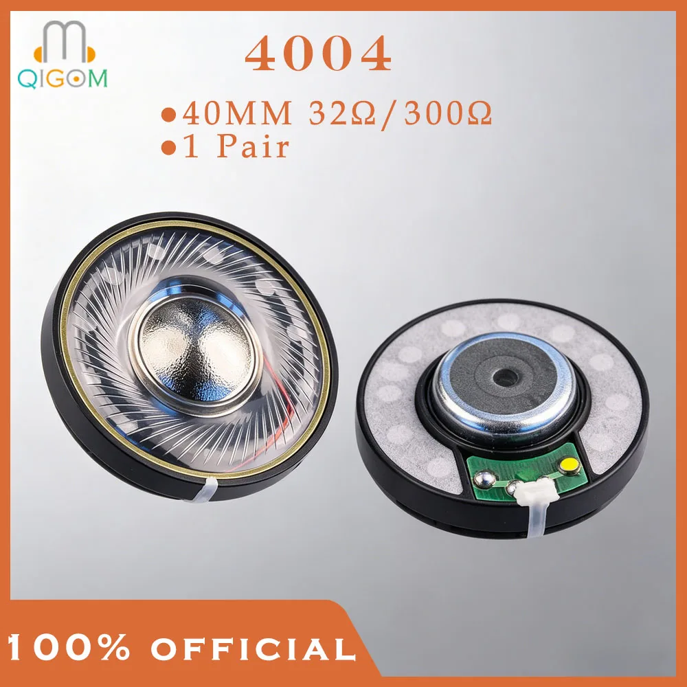 QIGOM 40041Pair Over-ear Headphone Drivers 40MM 32Ω/300Ω HIFI Treble & Strong Bass Multi-core Voice Coil Composite Ti Diaphragm