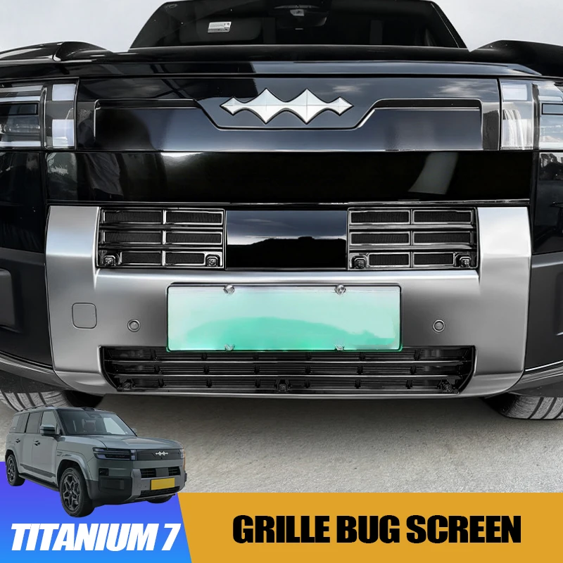 

Grille Bug Screen for BYD Leopard 7 Titanium 7 No-Drill Bumper Protection Net ABS Frame Debris Lint Mosquito Guard Accessory