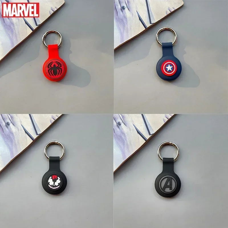 Marvel Avengers Anime Figures Apple Airtags Protective Case Keychain Spiderman Venom Captain America Kids Festival Gifts