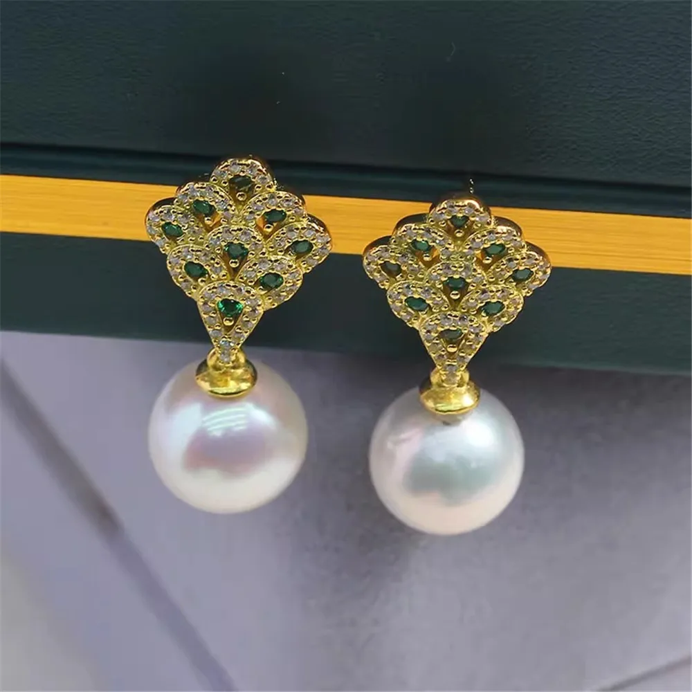 

S925 Sterling Silver Pearl Earring Settings DIY Jewelry Making Supplies Blank Earring Posts for Handcrafted Accessories No Pearl