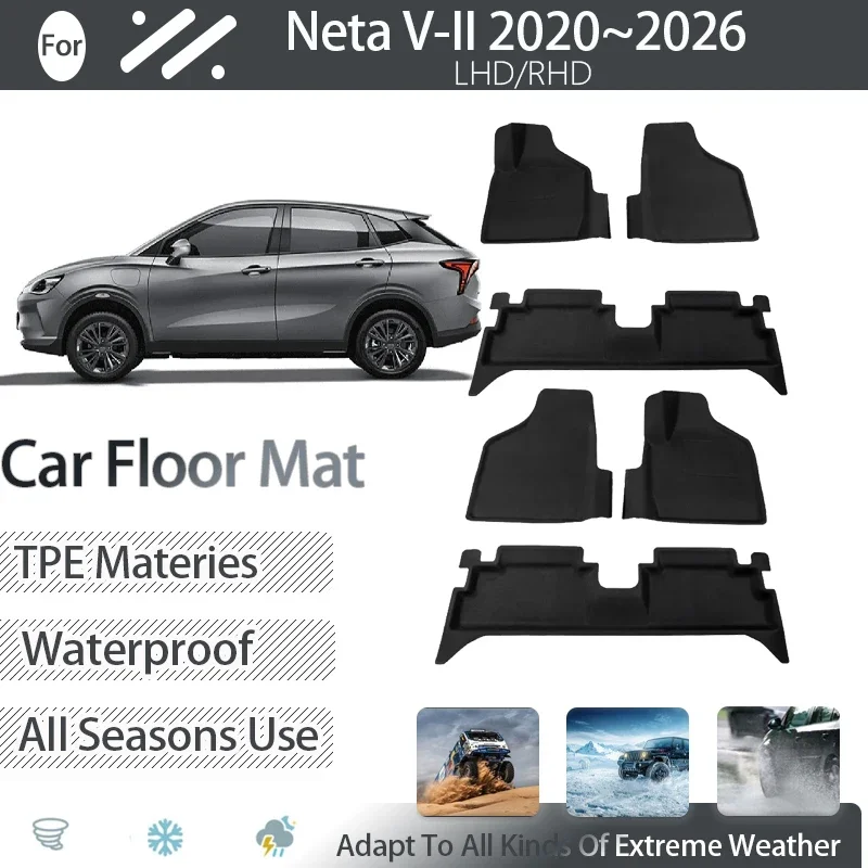 Car Floor Mats For Neta Aya V V-II 2020 2021 2022 2023 2024 2025 2026 TPE XPE Waterproof Foot Carpet Floor Cover Car Accessories