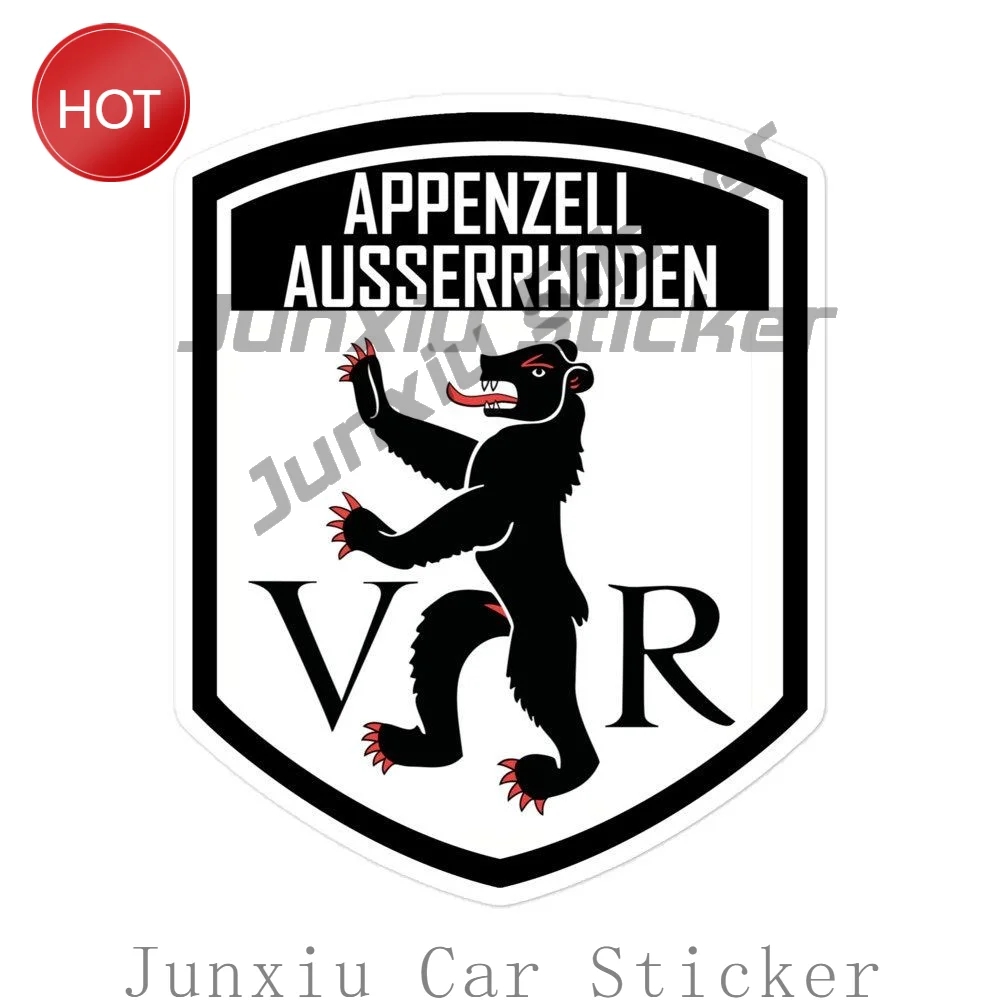 Canton Of Appenzell Ausserrhoden Switzerland Flag Emblem Car Sticker Waterproof Vinyl Decal For Car Body And Laptop