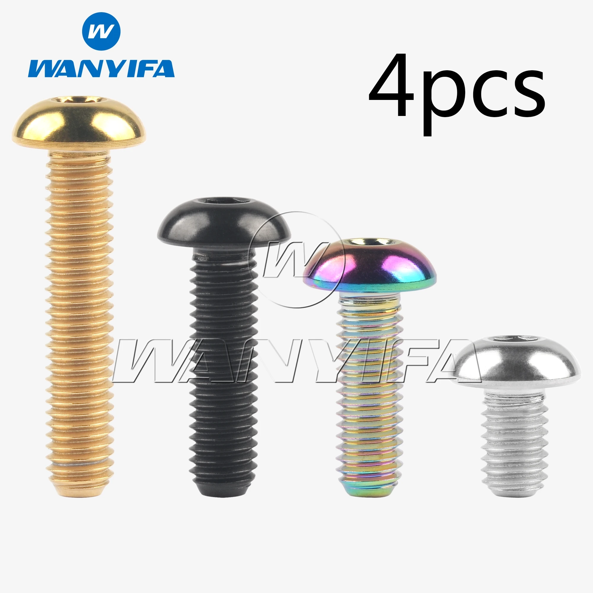 

Wanyifa Titanium Bolts M5x8 M5x10 M5x12 M5x15mm Round Head Inner Hexagon Screw for Bicycle Bottle Cage