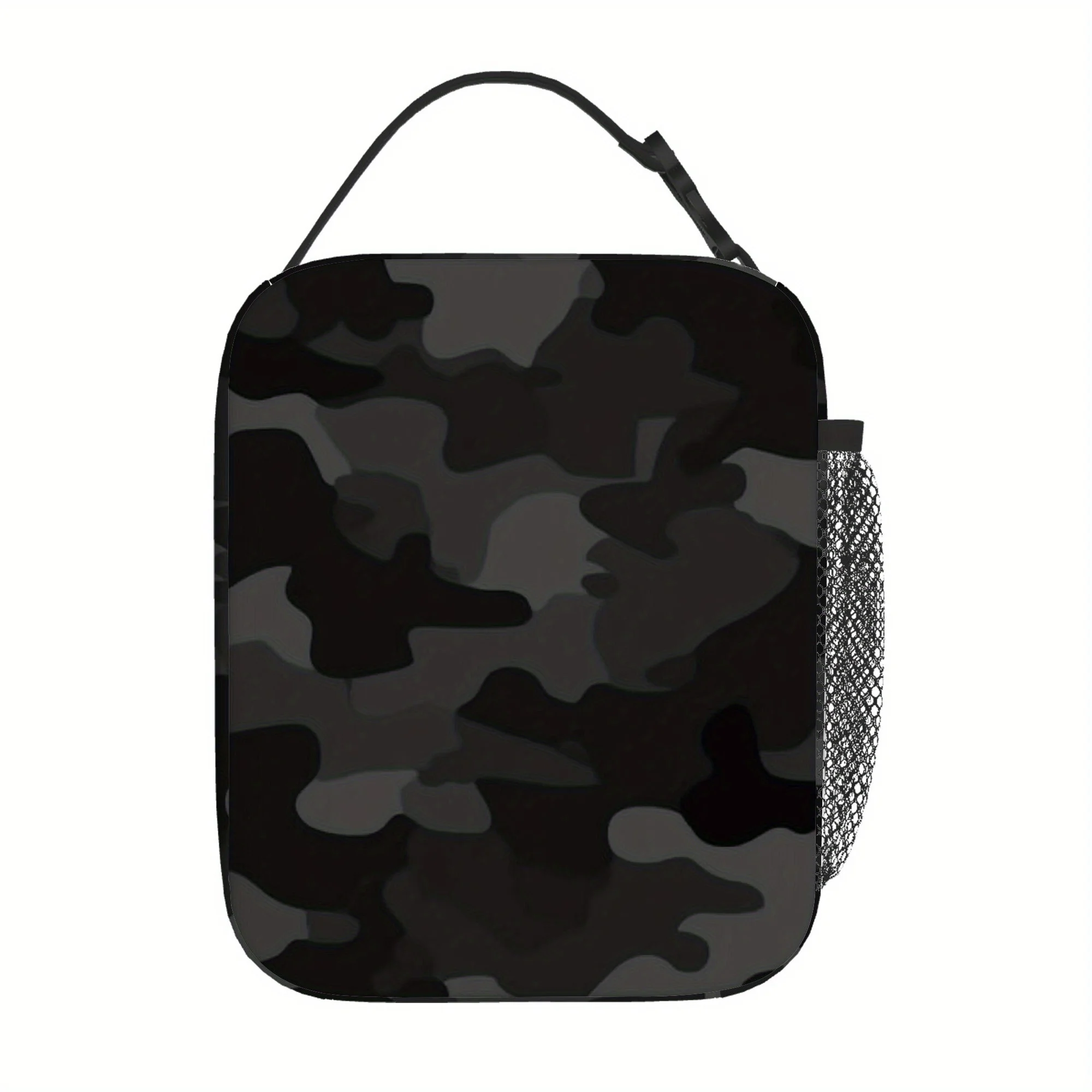 1pc, Black and Gray Camouflage Pattern Printed Thermal Bag, Insulation Bag, Insulated Bag. Not for Food Contact. Suitable for Ho