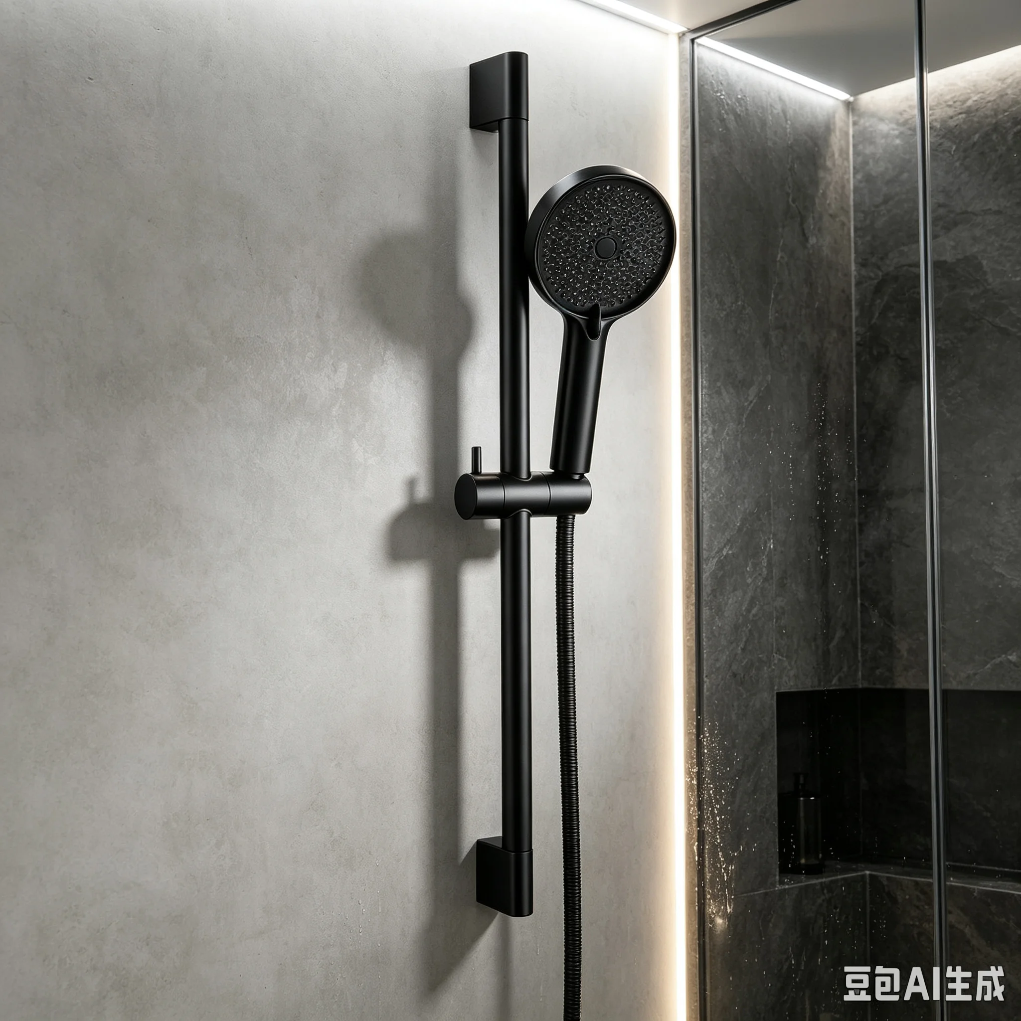 Adjustable 3 Function Brushed Rose Gold Shower Riser Slide Bar with Hand Held Shower & Hose Wall Mount Shower Sliding Bar  Set