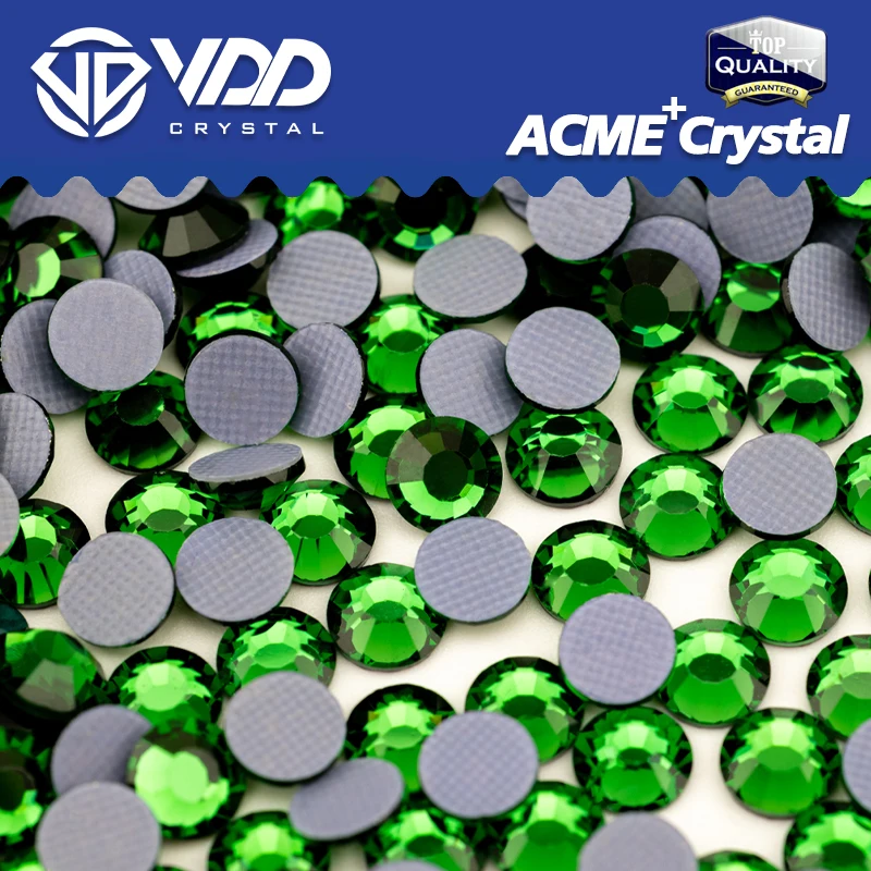 VDD 024 Fern Green ACME+Series Glass Crystal Hot-Fix Rhinestones Flatback Strass Stones For Clothes Wedding Dress Bag Decoration