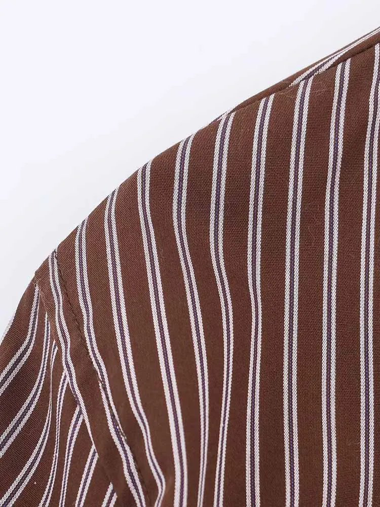 Europäischen und Amerikanischen stil herbst neue ankunft modische lässig einfache frauen langarm gestreiften lose hemd