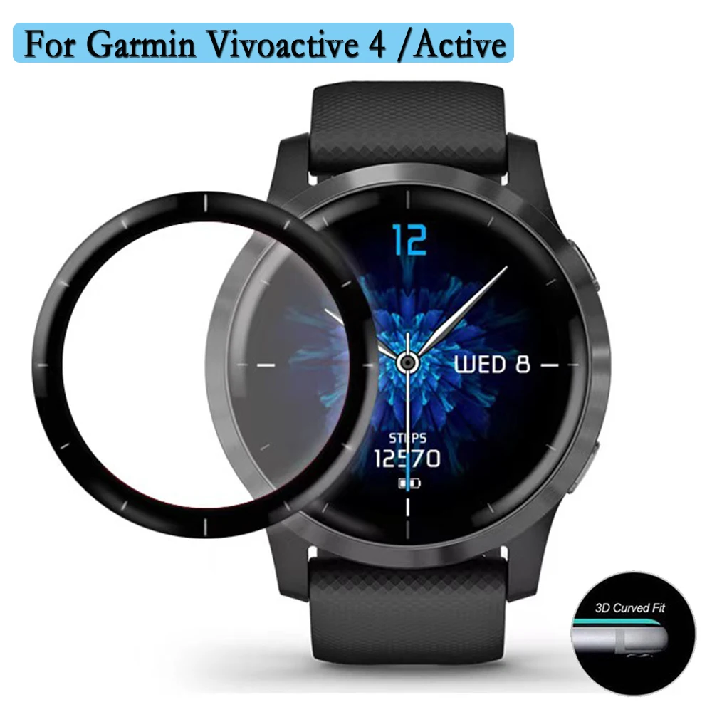 ฟิล์มนาฬิกา1/3/5ชิ้นสำหรับ Garmin vivoactive 4/3D แอคทีฟคอมโพสิตฟิล์มโค้งสมาร์ทวอท์ชป้องกันหน้าจอไม่ใช่กระจก