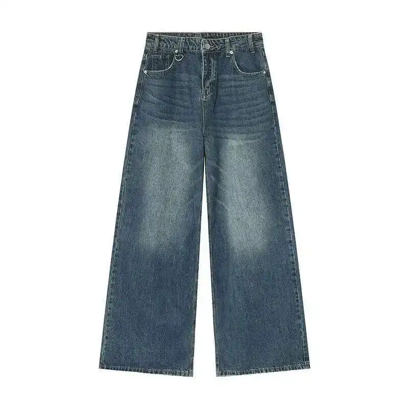 IEFB Vintage Men's Baggy Denim Trousers 2023 New Streetwear Wide
