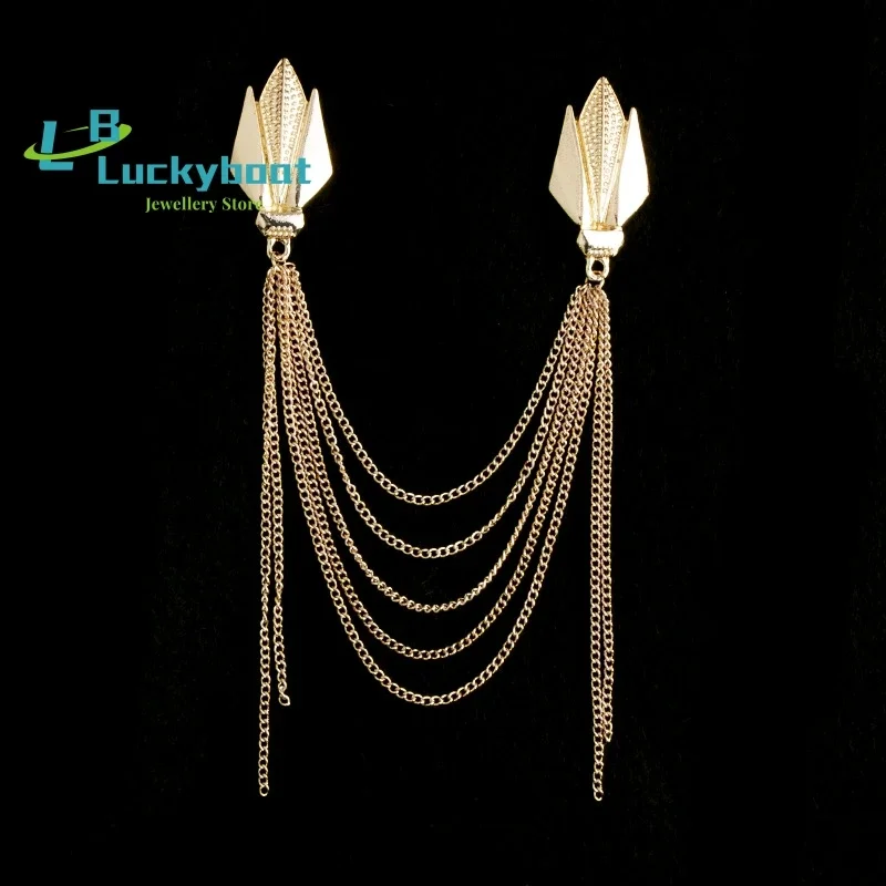 

Модная универсальная маленькая брошь в стиле панк с бахромой, воротник-цепочка, экстравагантная булавка, аксессуары