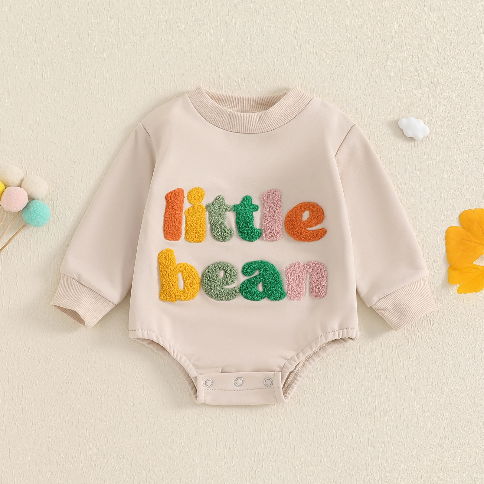 Новинка 2024, боди для маленьких девочек и мальчиков с вышивкой надписями, круглым вырезом и длинным рукавом, комбинезон на осень