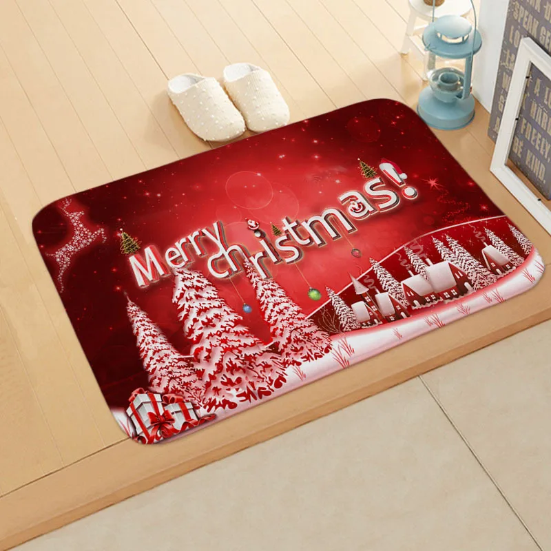 Christmas Decorations Home Entrance Doormat Decor Bedroom Non-slip Floor Mat Bathroom Foot Pad Living Room Carpet New Year Decor