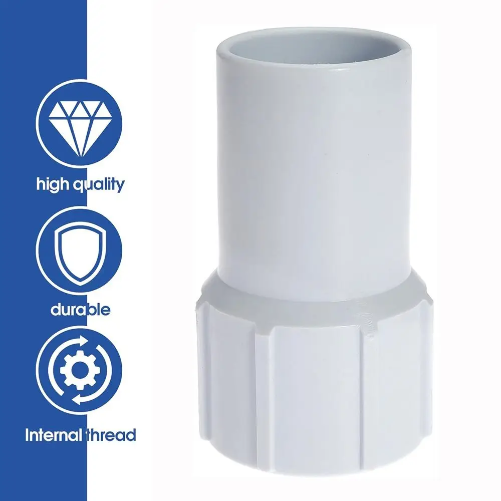 Durable Plastic Hose Connector Coupling White 1-1/4 Inch Hose Fitting 1-1/2 Inch Swimming Pool Accessories
