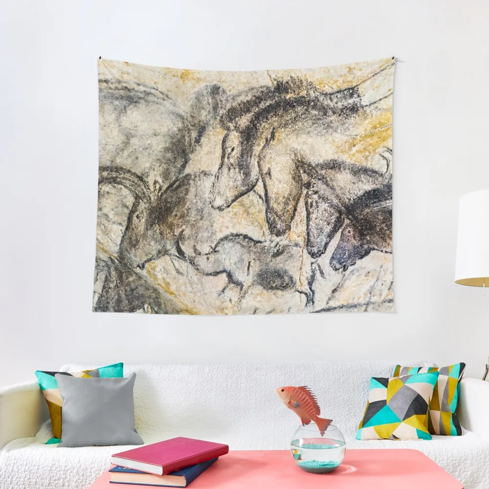 

Chauvet Horses Aurochs and Rhinoceros Tapestry Home Decor Accessories Mushroom Living Room Decoration Wall Tapestries Tapestry