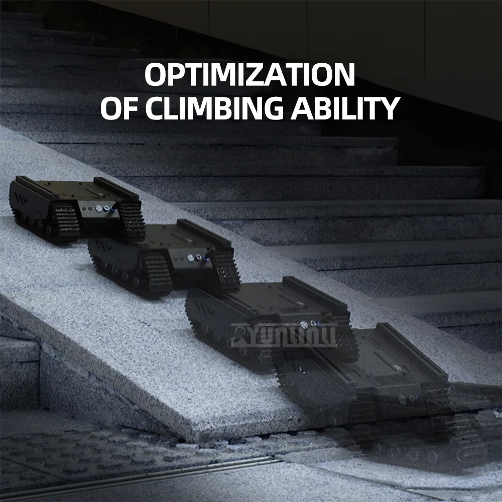 Expandable Off-road Tracked UGV Mobile Robot Crawler Chassis with Extension Track Slave Machine Has Onboard WIFI/Bluetooth