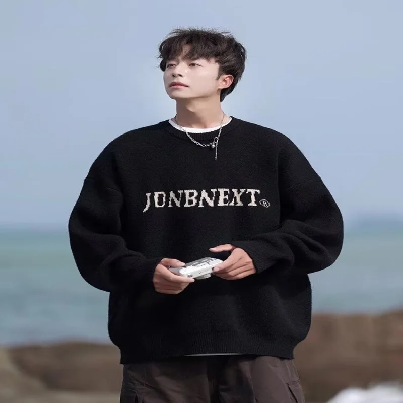 China-Chic Vintage Pullover Sweater Loose Casual Thickened Warm Knit in Autumn and Winter