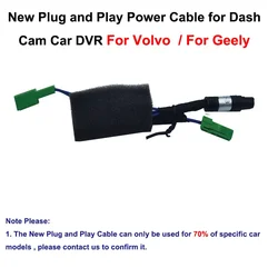 Auto Dvr Plug And Play Power Line Voor Volvo Xc60 Xc90 Xc40 S60 S80 S90 V60 V90 Dashcam Voedingskabel Voor Geely Monjaro Tugella Kx11