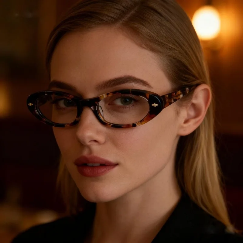 

Acetate Rivet Oval Glasses Frames for Women Prescription Custom Myopia Reading Eyeglasses Vintage Men New Retro Optics Eyewear