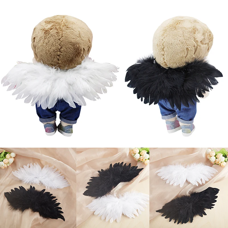 (.) DIY Mini Feather Angel Wing Newborn Props For 1/6 1/4 1/3  Doll Clothes Wings