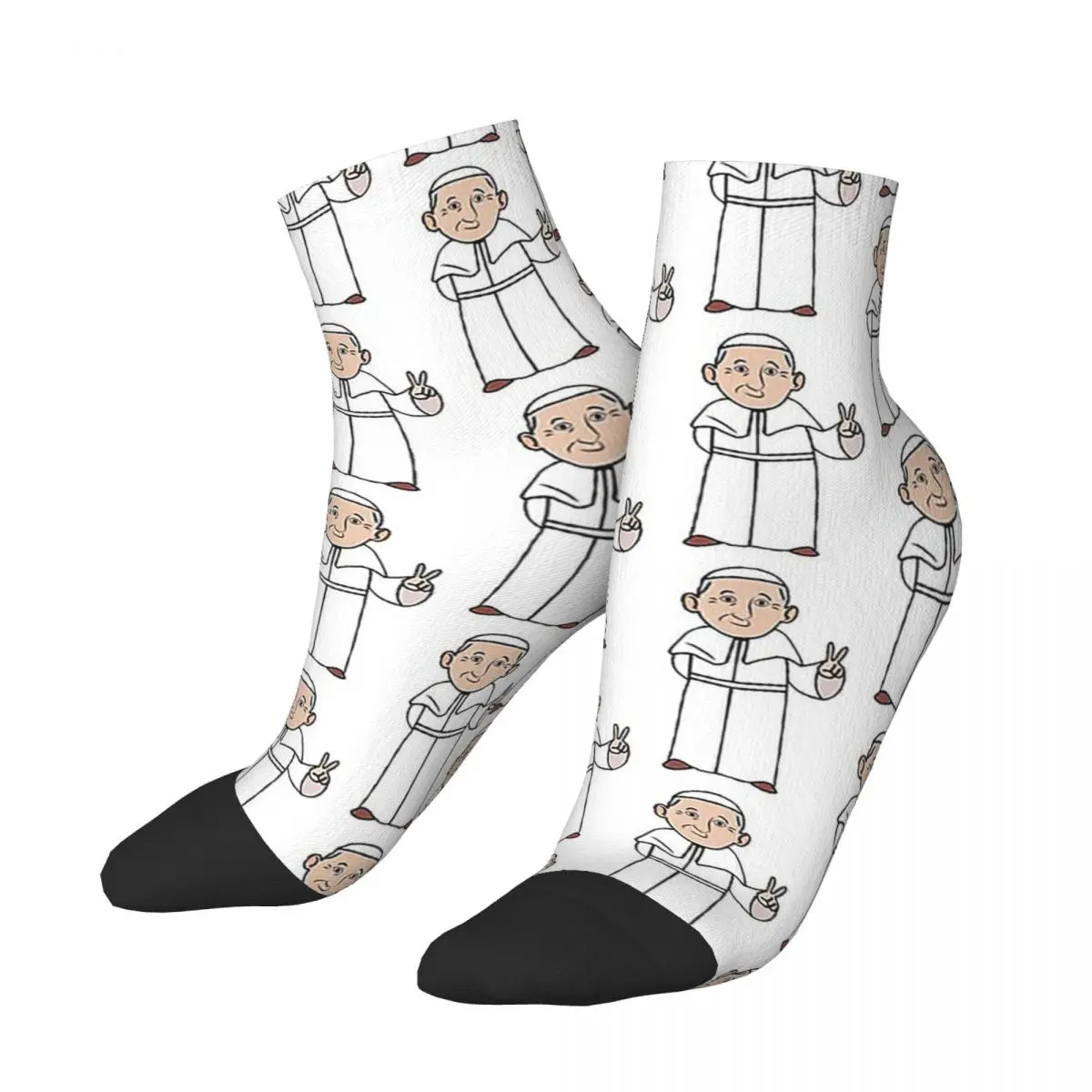 

Pope Francis Socks Harajuku Sweat Absorbing Stockings All Season Socks Accessories for Man's Woman's Christmas Gifts