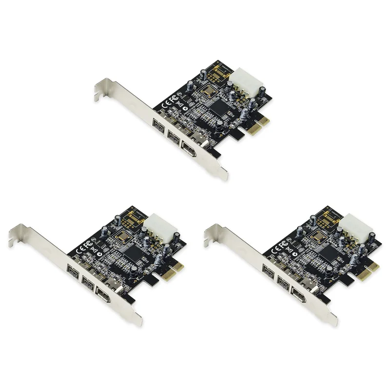 ABZZ-3X SY-PEX30016 3-Port IEEE 1394 Firewire 1394B & 1394A Pcie 1.1 X1 Karte TI XIO2213B Chipsatz erfordert Legacy-Treiber