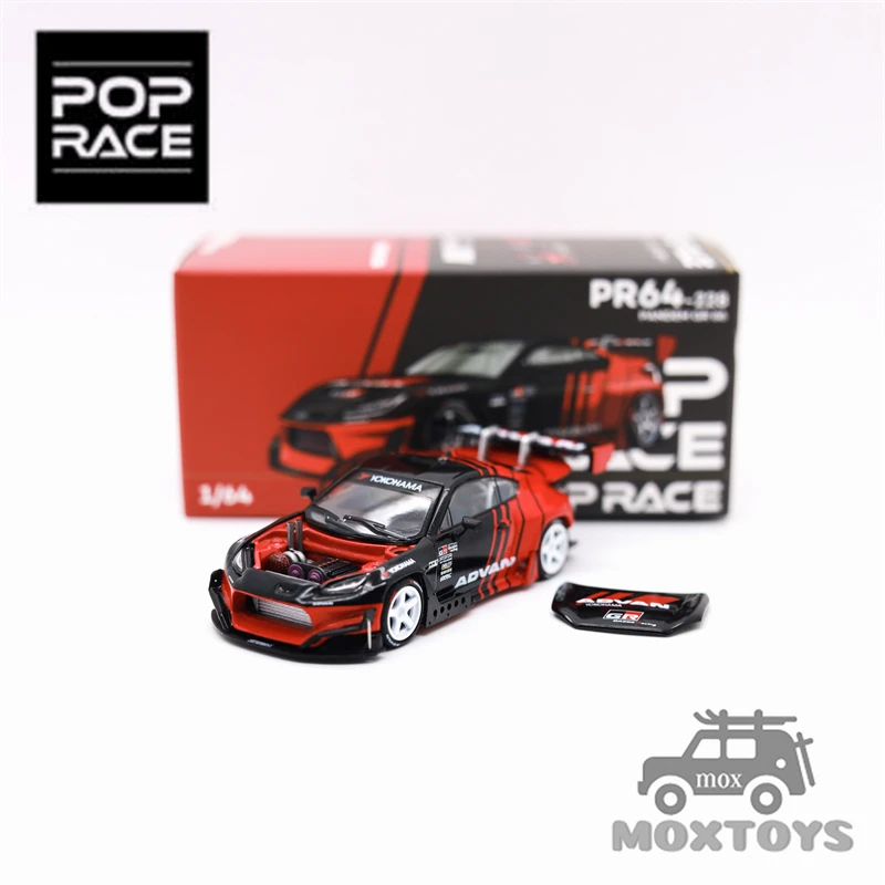 Pop Race 1:64 PR640228 PANDEM GR86 ADVAN black red Diecast Model Car