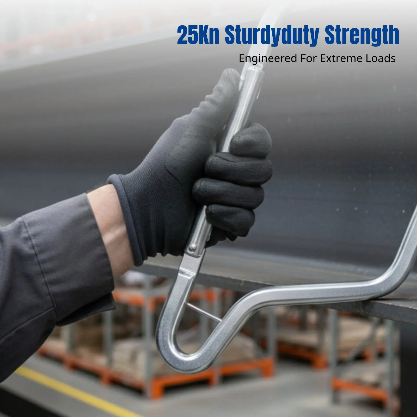 Large Hook with Wide Opening, Aluminum Alloy, Auto-Locking Carabiner, Anti-Fall, Outdoor & Elevated Work view 3