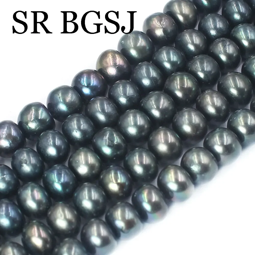 12-13mm 15inch Peacock Black Rondelle Natural Freshwater Pearl High Quality Jewelry DIY Pearls Beads