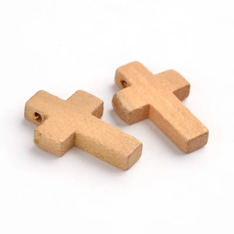 50 pc Wood Pendants Cross Pendants Lead Free Camel 22x14x4mm Hole: 1.8~2mm