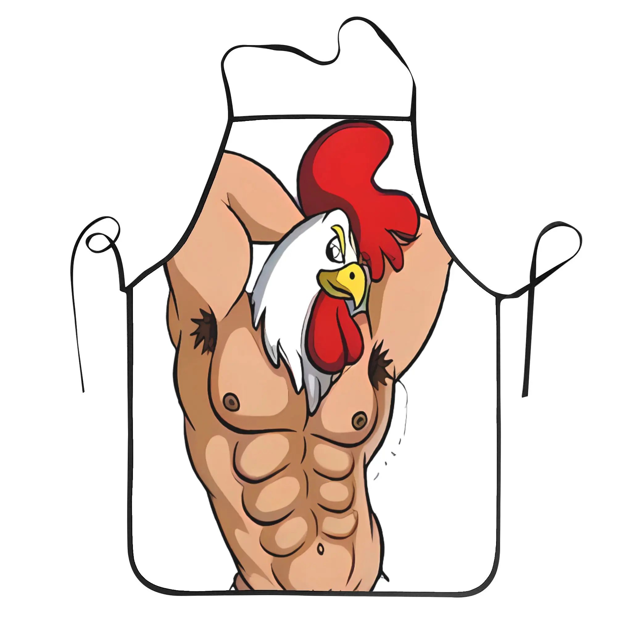 

Drunk Chicken Beer Bottle Print Kitchen Bib Novelty Animal Cooking Apron BBQ Cooking Kitchen Accessories Adult Aprons