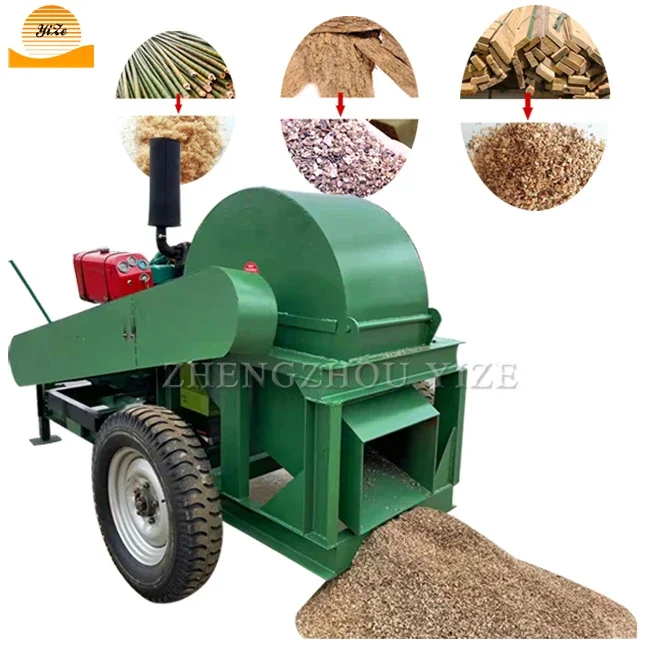 

Diesel wood crusher machine hammer mill crusher price wood chipper grinder mobile wood cutting crusher Sawdust making machine