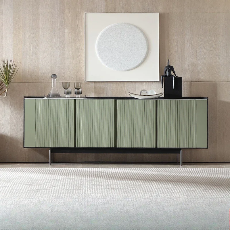 

Italian minimalist entrance solid wood dining side cabinet modern simple wall storage TV high cabinet