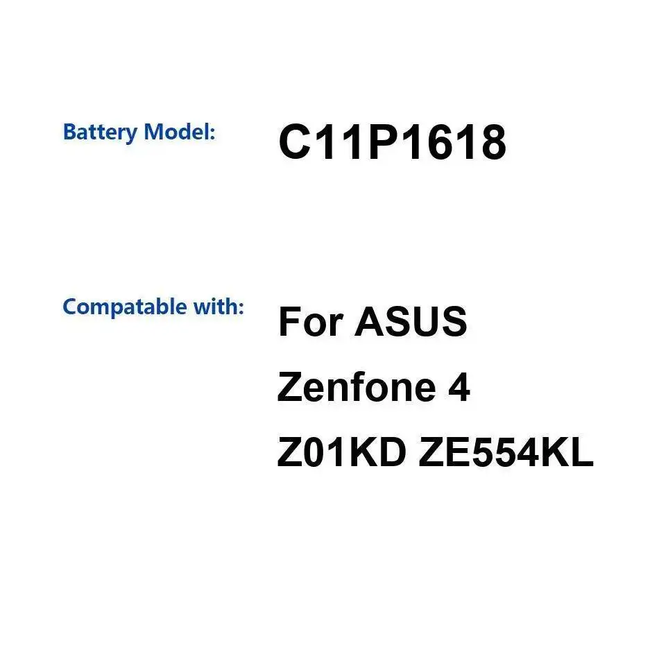 

3250 мАч Сменный аккумулятор премиум-класса для мобильного телефона Asus Zenfone 4 Z01KD ZE554KL долговечный C11P1618