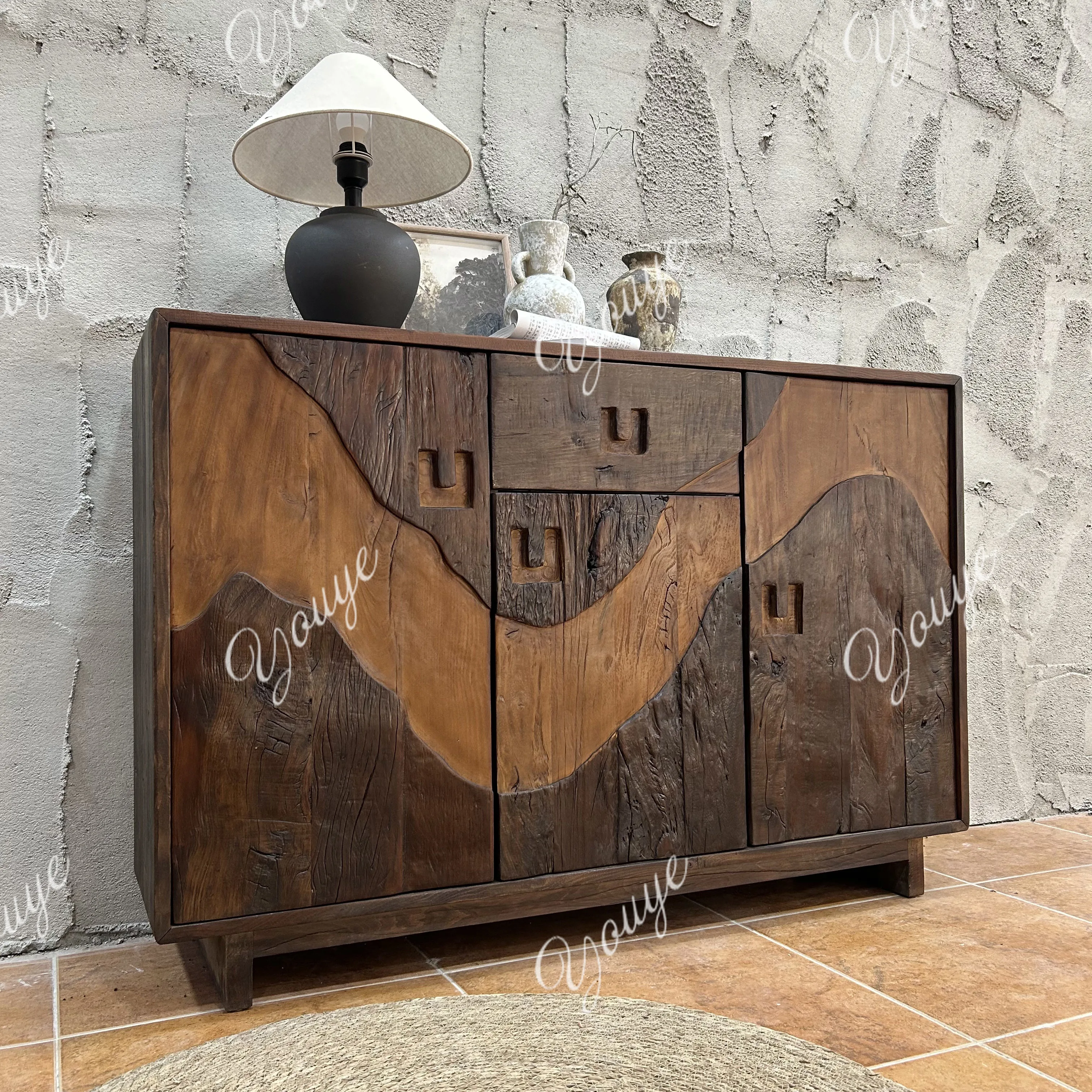 

High-end solid wood storage, household chest of drawers, retro homestays, entrance lockers, old wooden sideboards