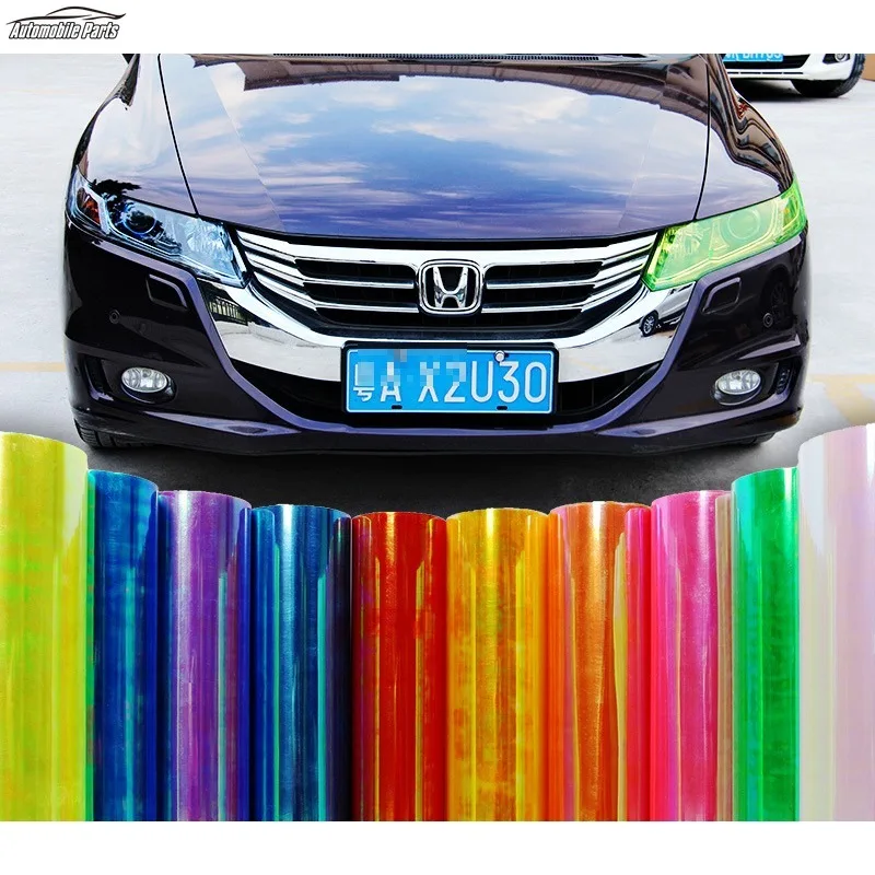 Car Headlight Lamp Film PVC Fog Lamp Sticker Car Headlight Tailing Moulding Foil Self-Adhesive Decal Car Accessories