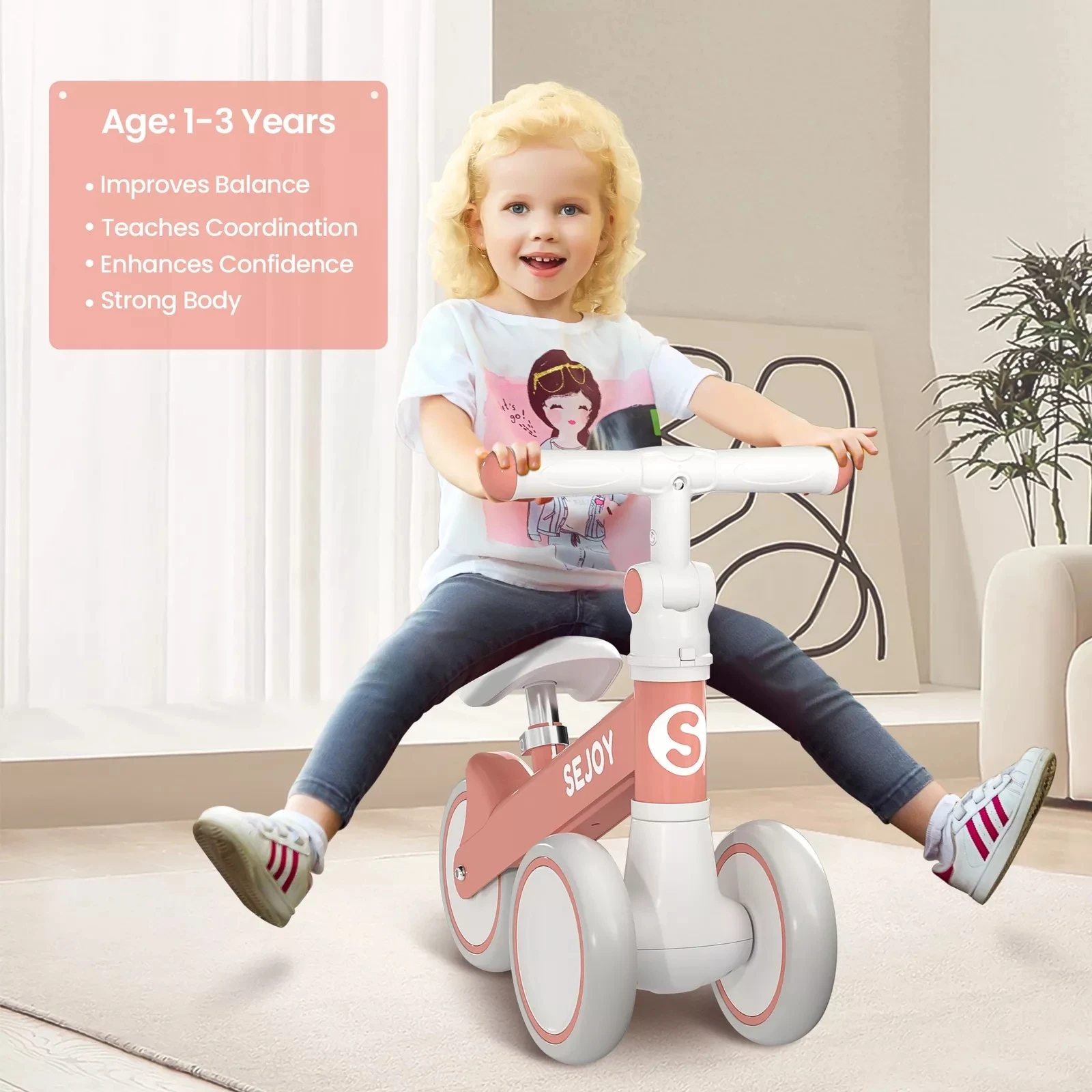 Sejoy Baby Balance Bike Игрушка в подарок для мальчиков и девочек 1-5 лет Игрушка для малышей Лучший подарок на день рождения для малышей Рождественский подарок