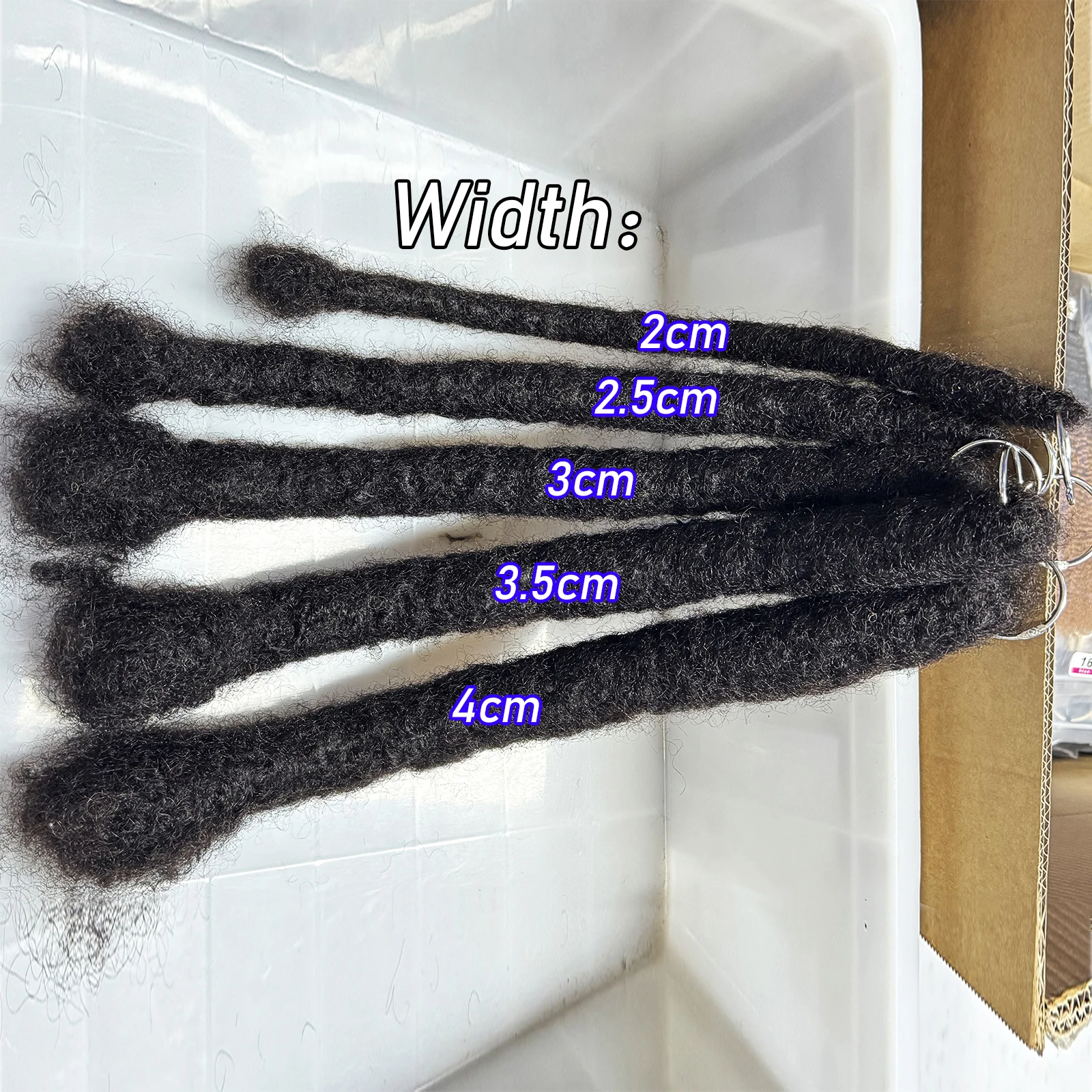 2cm-4cm Width Wicks Hair Dreadlock Extensions 8-20inch Jumbo Locs Human Hair Extensions Handmade Permanent Dreads for Men/Women