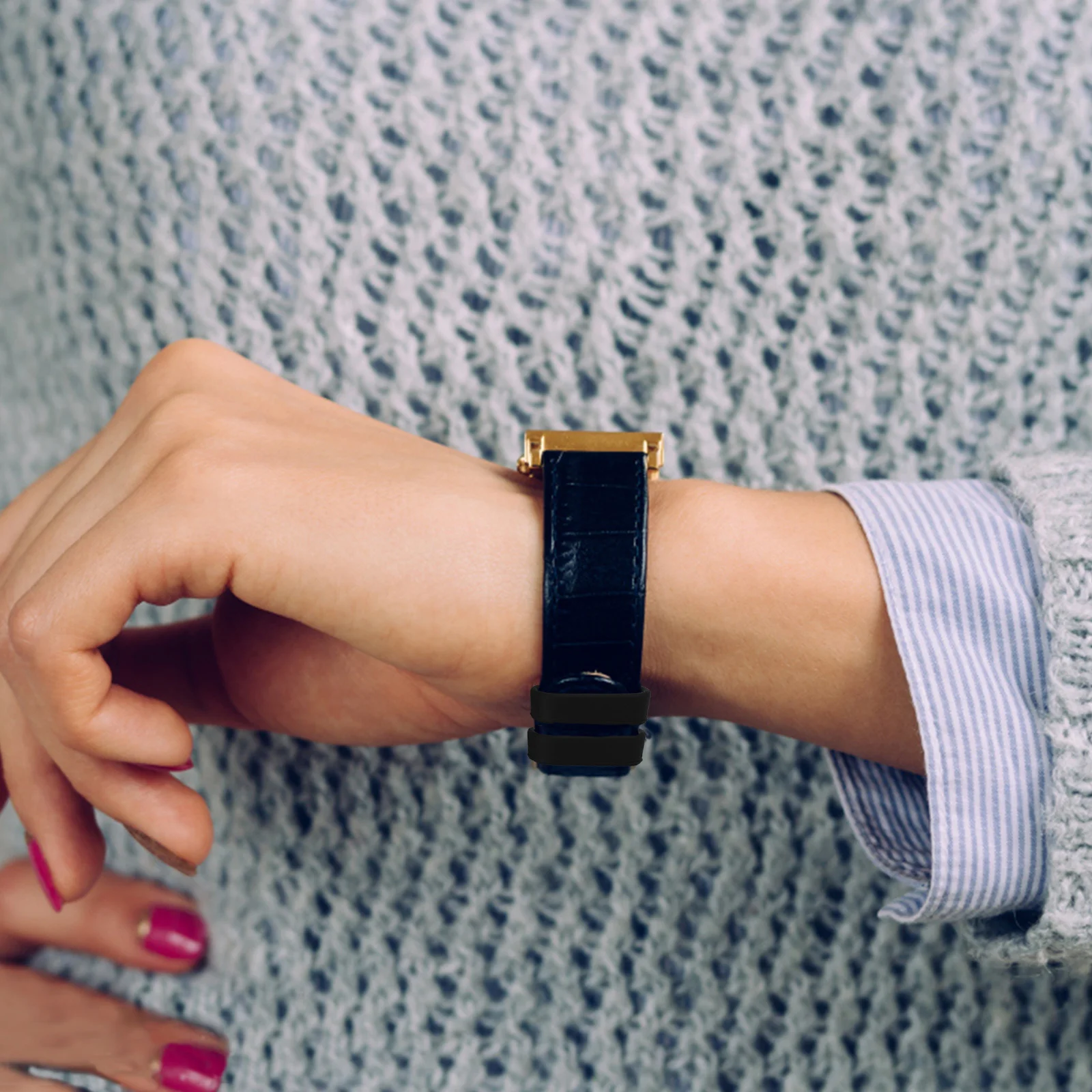 24 قطعة حامل حزام الساعة سيليكون مقاوم للاهتراء آمن صالح استبدال الفرقة السحابة الدائري لحماية حزام طويل الأمد