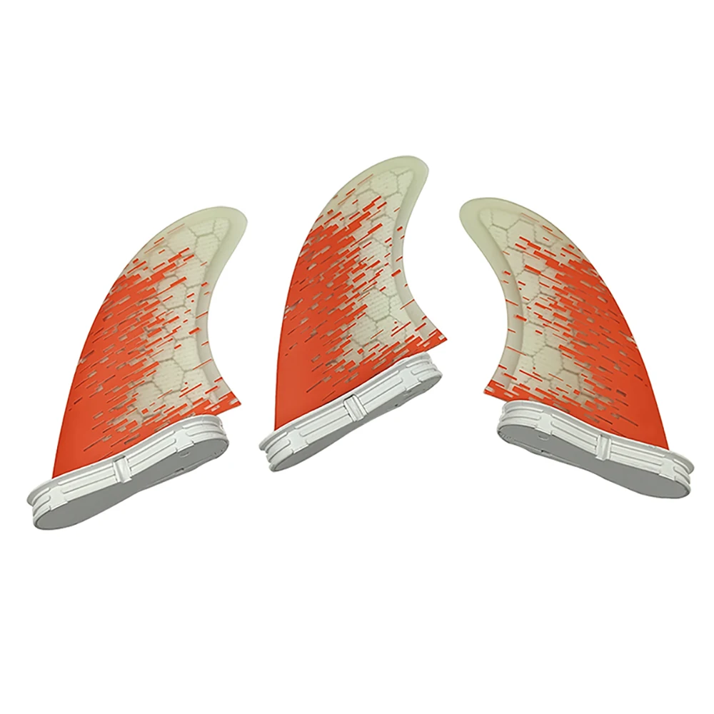 New Style White/Gray With Red UPSURF FCS 2 G5/G7 Surfboard Fins Big Honeycomb Double Tabs 2 Fibreglass Surfing Fins Water Sport