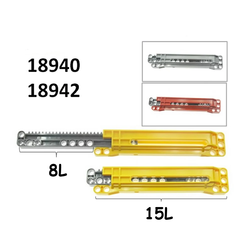 Technical Parts 18942 18940 1x14x2 Rack Chute MOC Push Rod Rack Assemble Putter Small Particles Puzzle Building Blocks Bricks