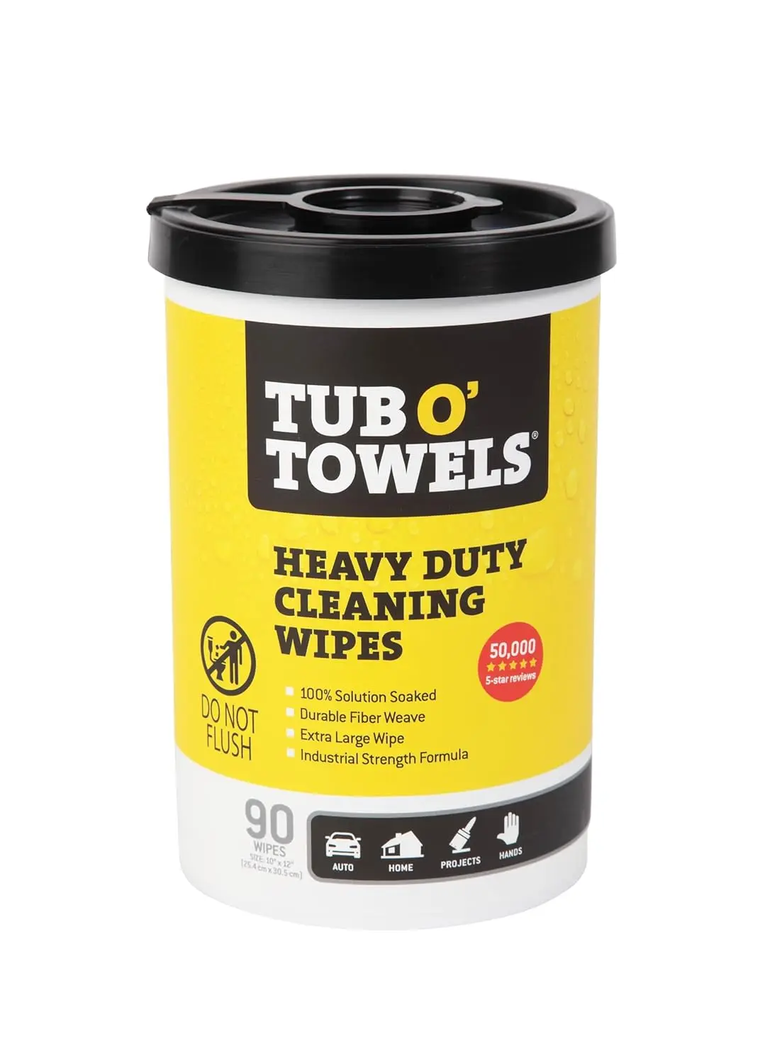

Heavy-Duty Multi-Surface Cleaning Wipes, 10" x 12" Size, Pack of 1 with 90 Count Total