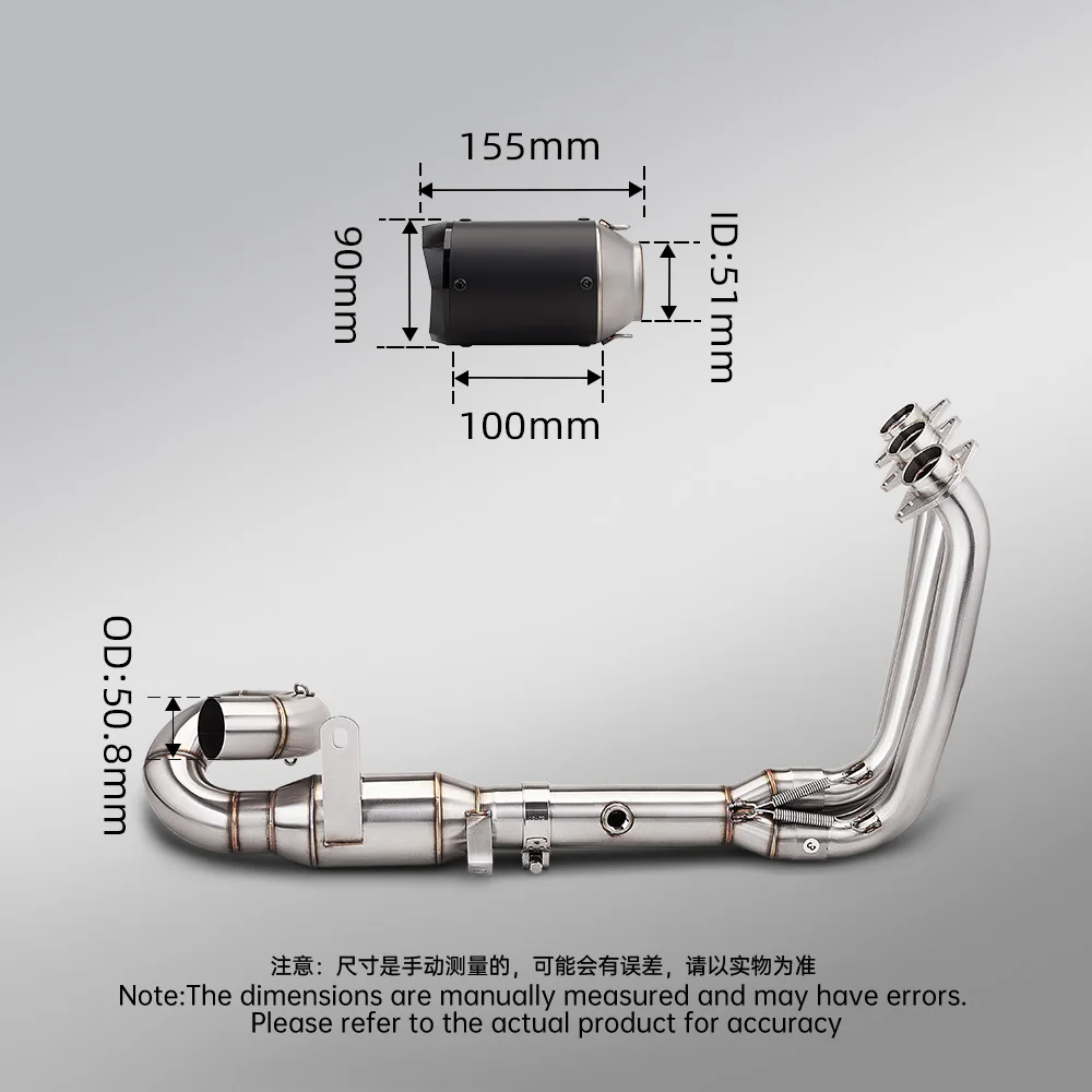 FOR 675SRR 675SR-R 675NK Front Link Pipe Dualoxygen sensor exhaust front section Connect to the 51MM exhaust full Exhaust System