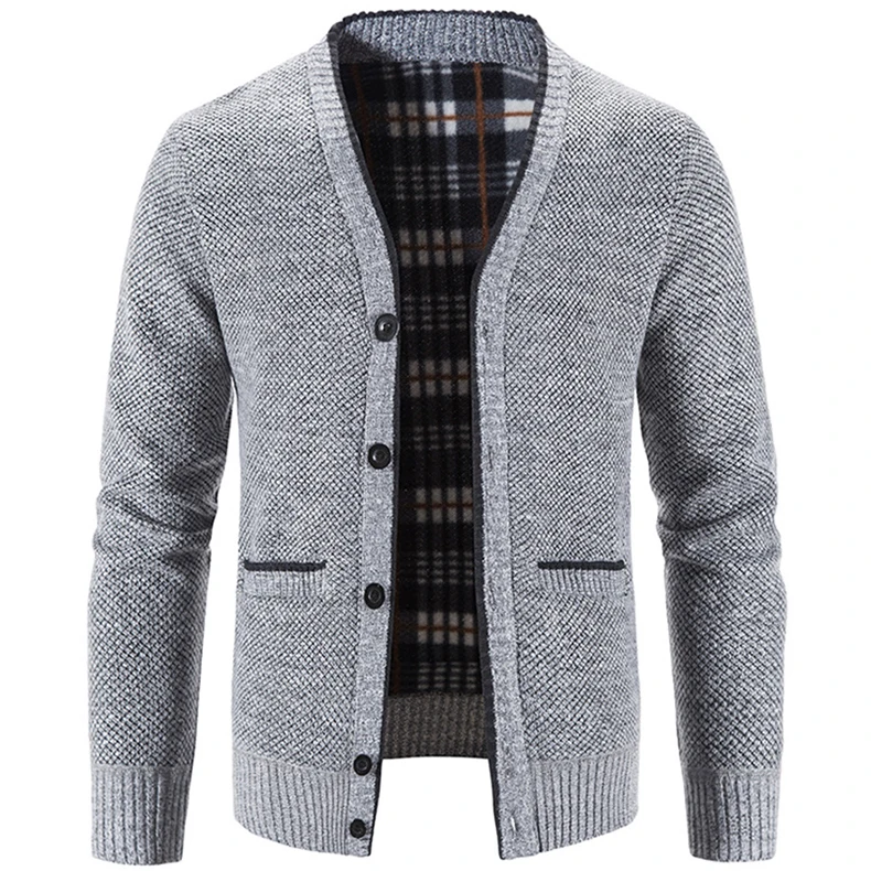 Men's Cardigan Sweater Cable Knit V Neck Buttons Cardigan with 2 Pockets Fall Winter Spring Man Clothes