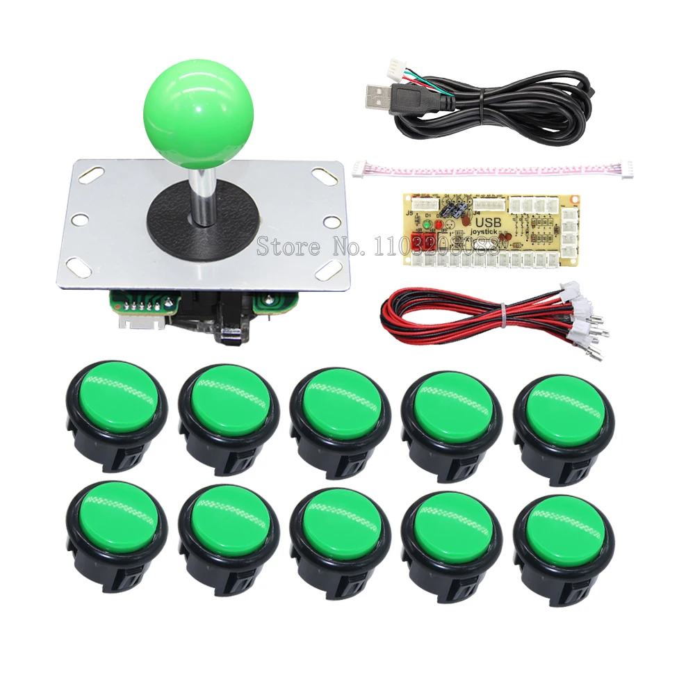 1 Player Arcade Game DIY Kit Zero Delay USB Board Game Controller SANWA Style Joystick Encoder To PC Raspberry Pi Stick 30mm Set