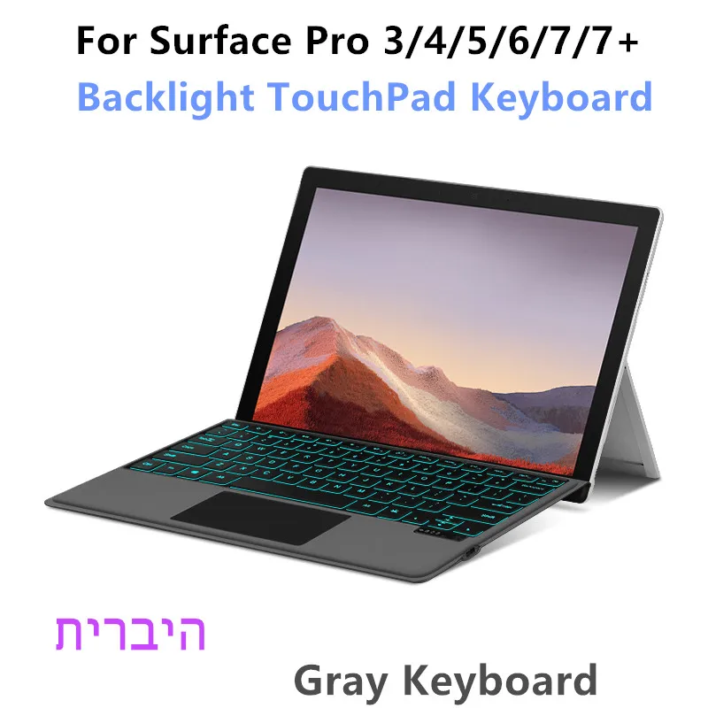 Backlight Toetsenbord Voor Microsoft Surface Pro 3 4 5 6 7 7 + Tablet Draadloos Magnetisch toetsenbord Voor Surface Pro 7/6/5/4/3/7Plus Case