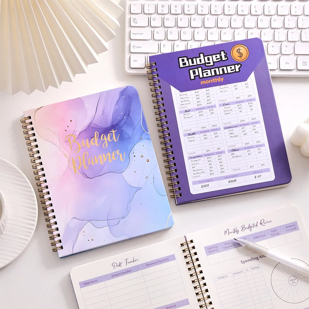 53 sheets Purple Budget Planner With Monthly Bill Organizer Hardcover Budget Book For Savings Debt Expense Tracking  Notebook