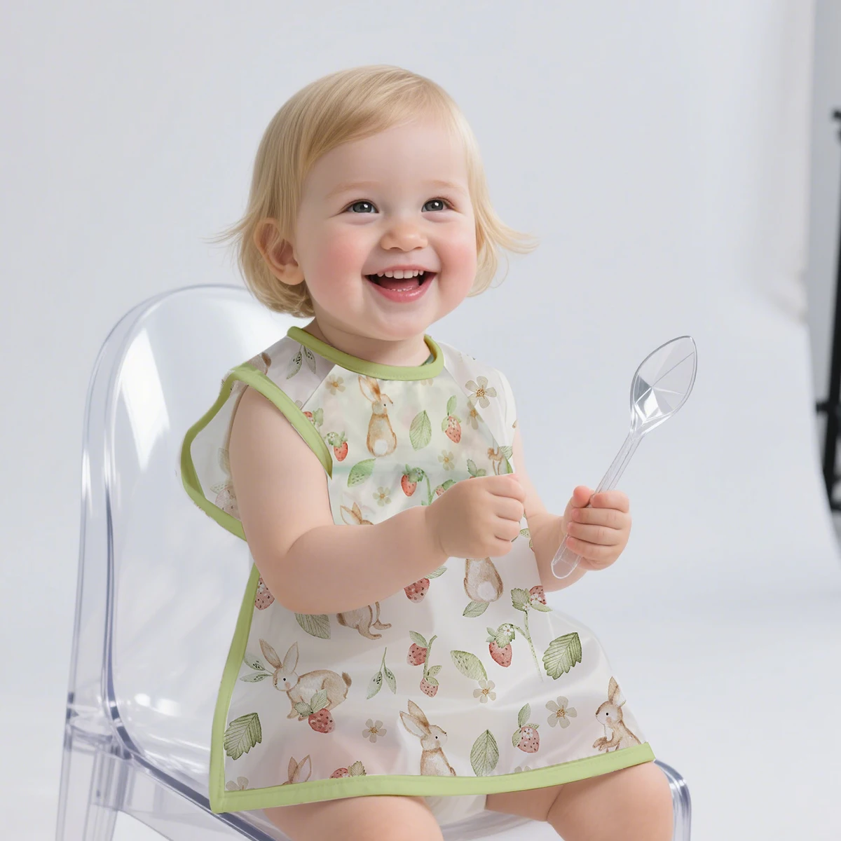 

One piece vest bib | Waterproof full sleeve bib suitable for infants aged 6-36 months