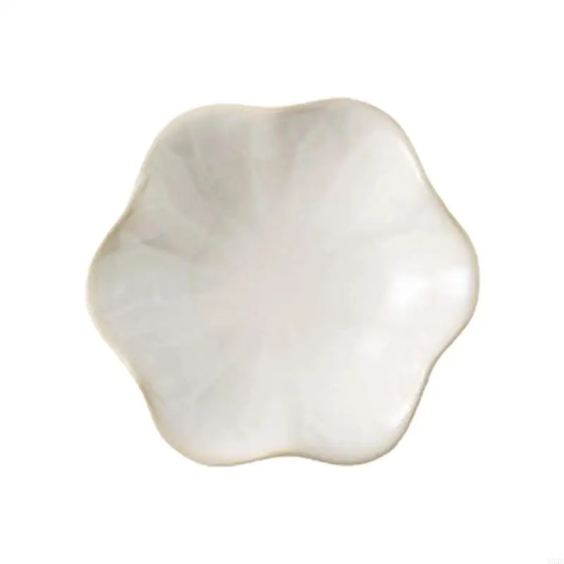 G92C Ceramic and Jewelry Dish Plate, Scalloped Catchall for Desk Dresser Coffee Table and Entry Use Home